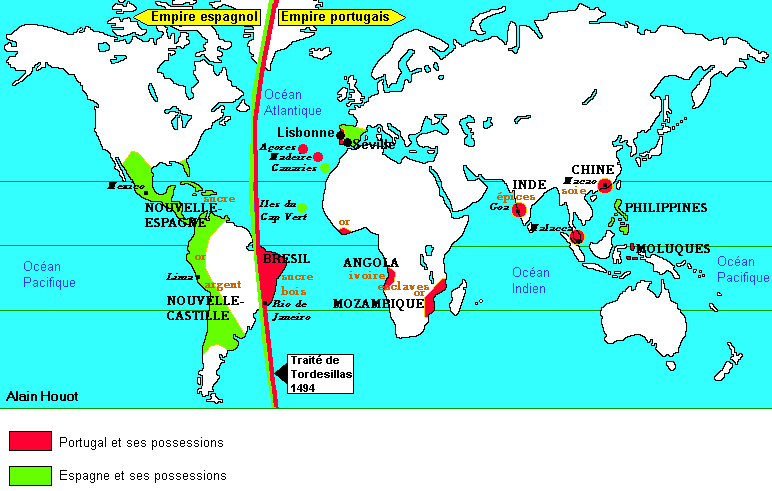 Карта Тордесильясского договора, 1494 г. 