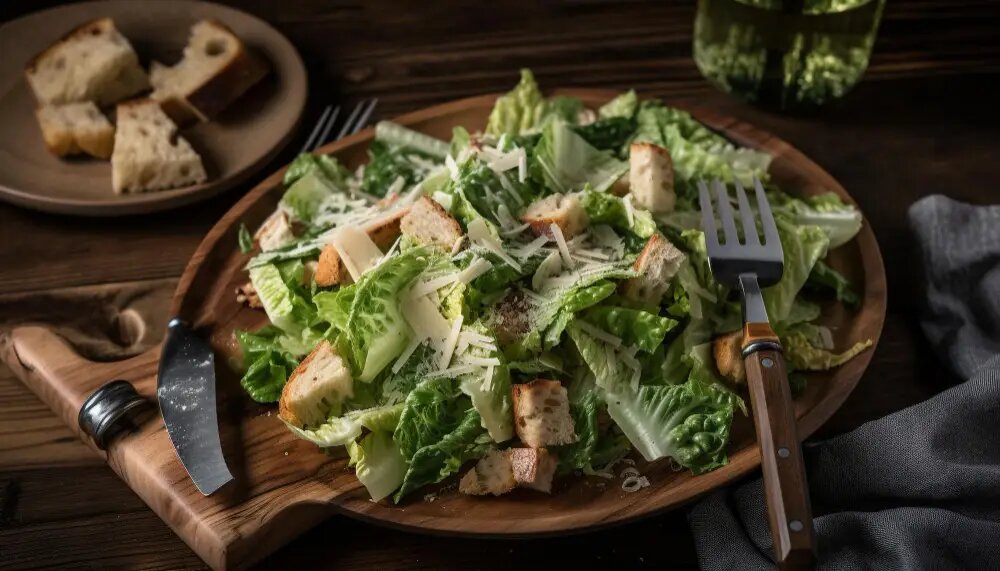  Салат цезарь впервые приготовили в США в 1924 году   © Freepik. Vecstock