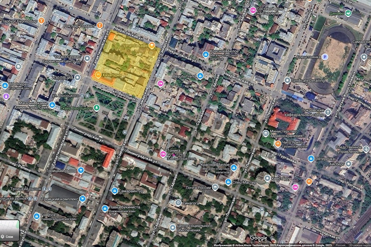 Квартал №52 на карте современной Самары