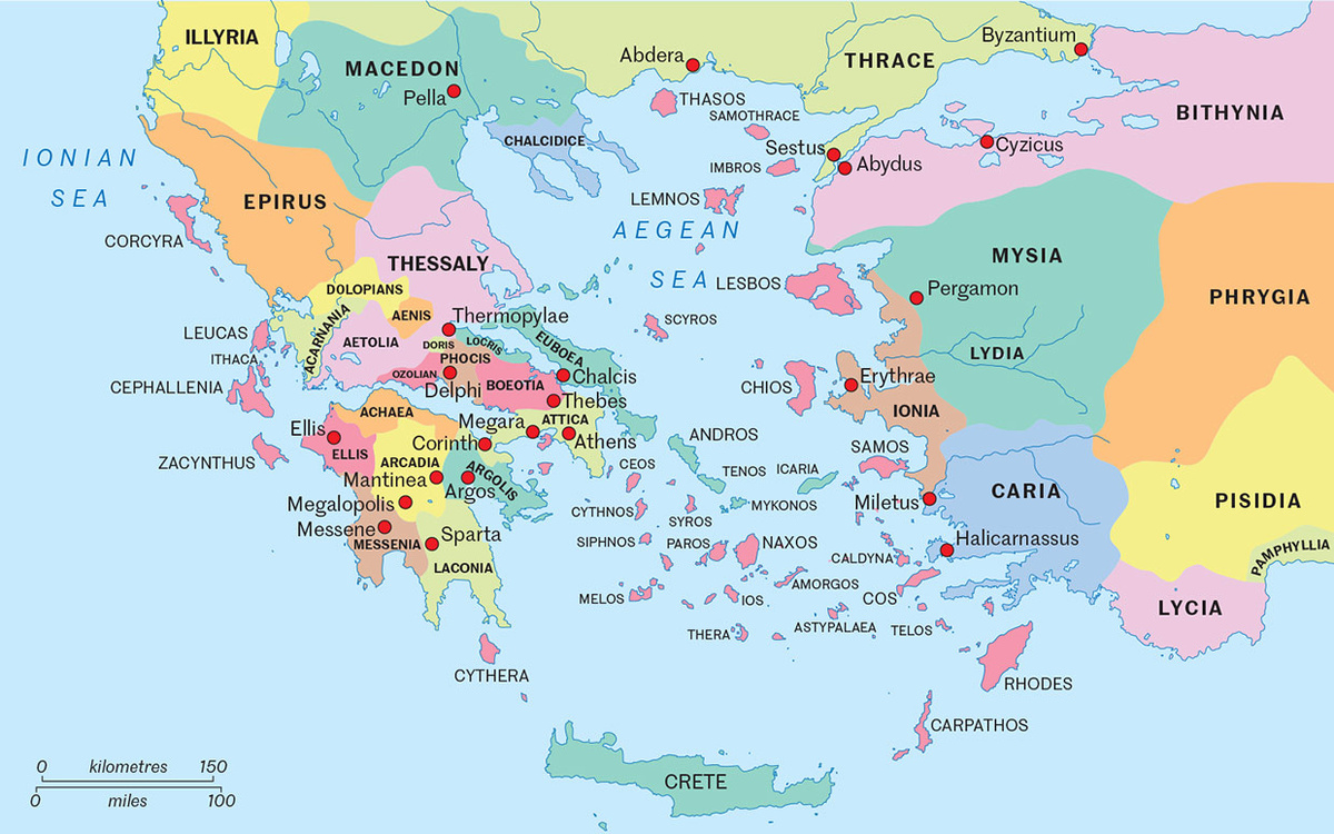 Древнегреческий мир, около 450 года до нашей эры.