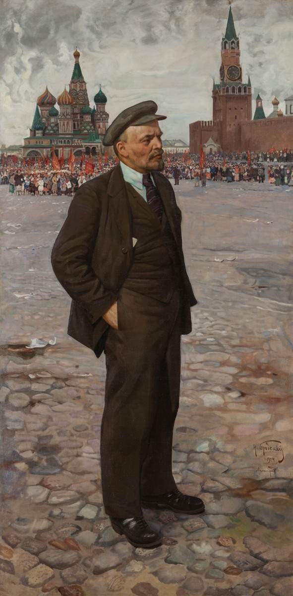 И. И. Бродский  В. И. Ленин на фоне Кремля. Фото из открытых источников. 