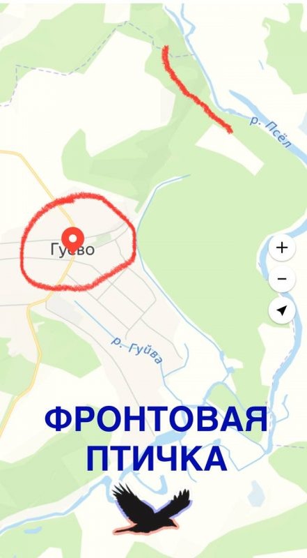    Обстановка у поселка Гуево Курской области. Телеграм-канал «Фронтовая птичка».