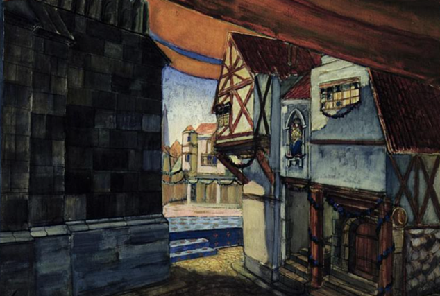 К. Петров-Водкин. Дизайн сцены для оперы «Орлеанская дева» Петра Чайковского, 1912. Государственный дом-музей П. И. Чайковского, Клин