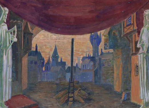 В. Кисимов. Эскиз декорации к опере П.И. Чайковского «Орлеанская дева», 1942. Саратовский областной музей краеведения, Саратов