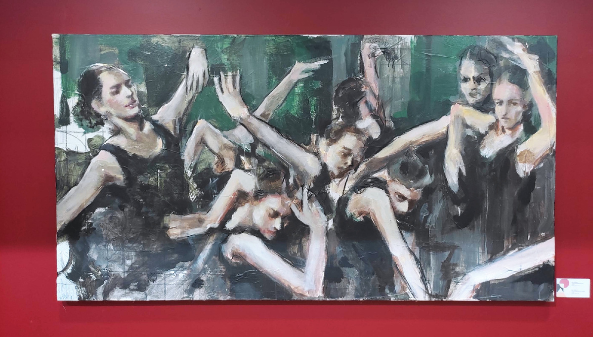 Макс Борисов. "Оргия балерин на болоте". Акрил, уголь, масло. 