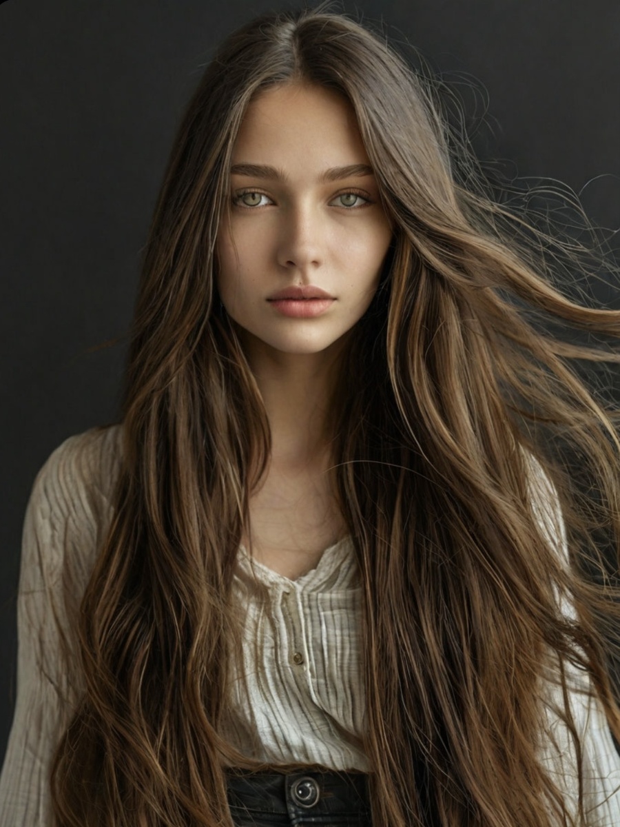 Длинные распущенные волосы