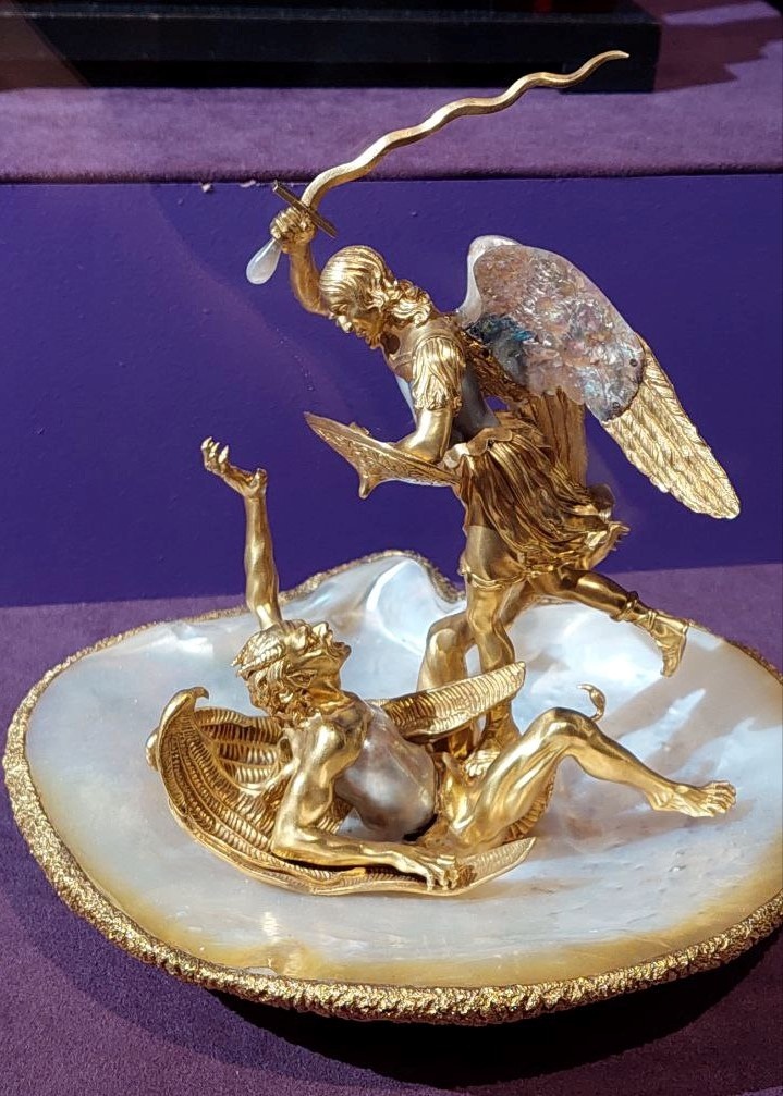 АРХАНГЕЛ МИХАИЛ, ПОРАЖАЮЩИЙ ДЬЯВОЛА, Франция, ~1830 -е гг., до 1845 года статуэтка находилась в собрании Д.П. Татищева