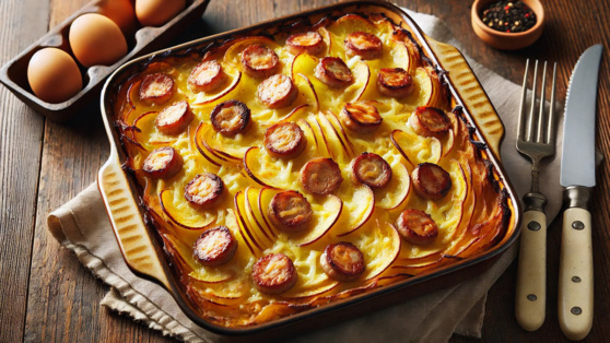    Венгерская картофельная запеканка с колбасой, яйцами и сметаной: сытное блюдо из простых продуктов Алина Городниченко
