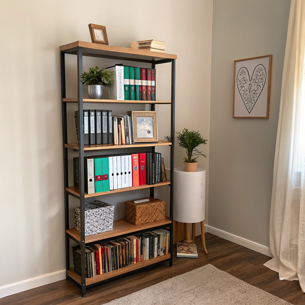 Стеллаж в стиле Лофт в интерьере - стеллаж для книг - фото СтеллажМастер