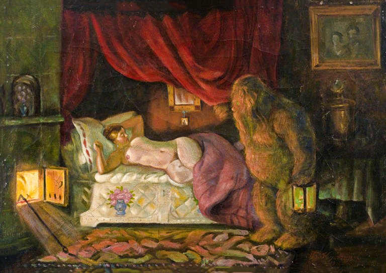 Борис Кустодиев. "Купчиха и домовой". 1922г.