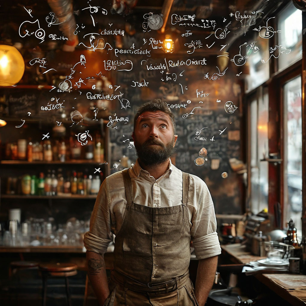 Ресторатор думает как снизить затраты.