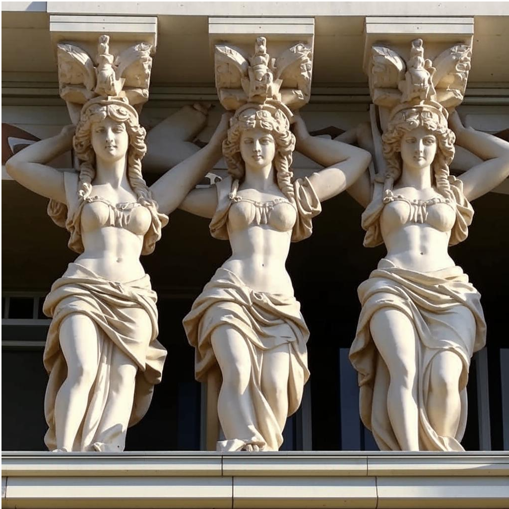 Пример украшения фасада ариатидами