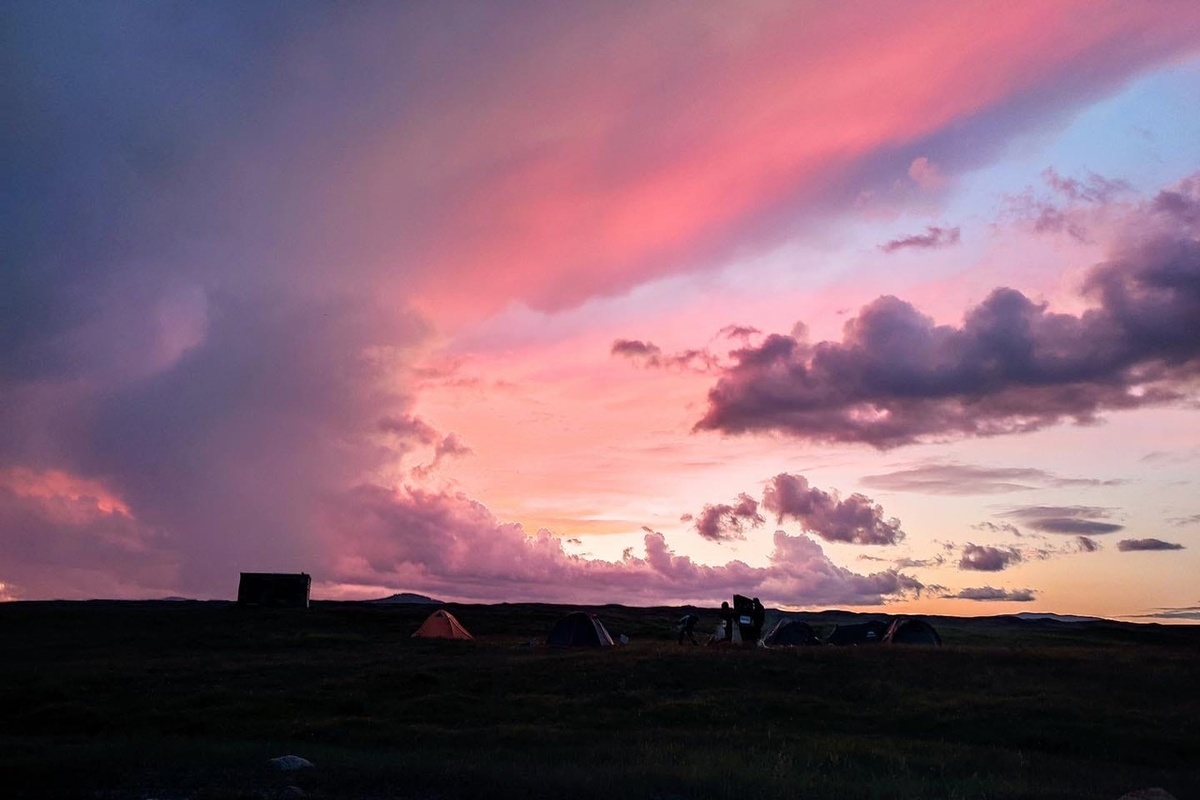 Розовый закат на Укоке.