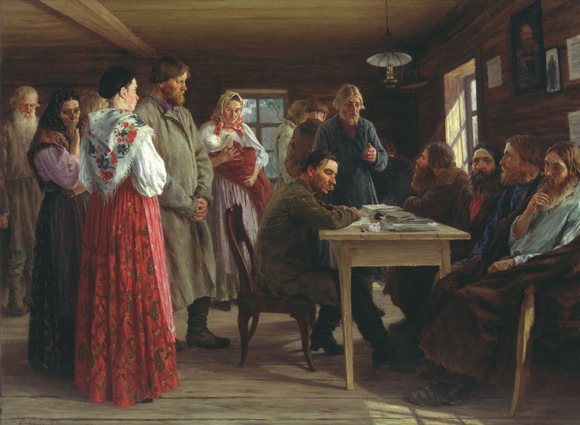 "Волостной суд". Худ. М.И. Зощенко. 1888 г.