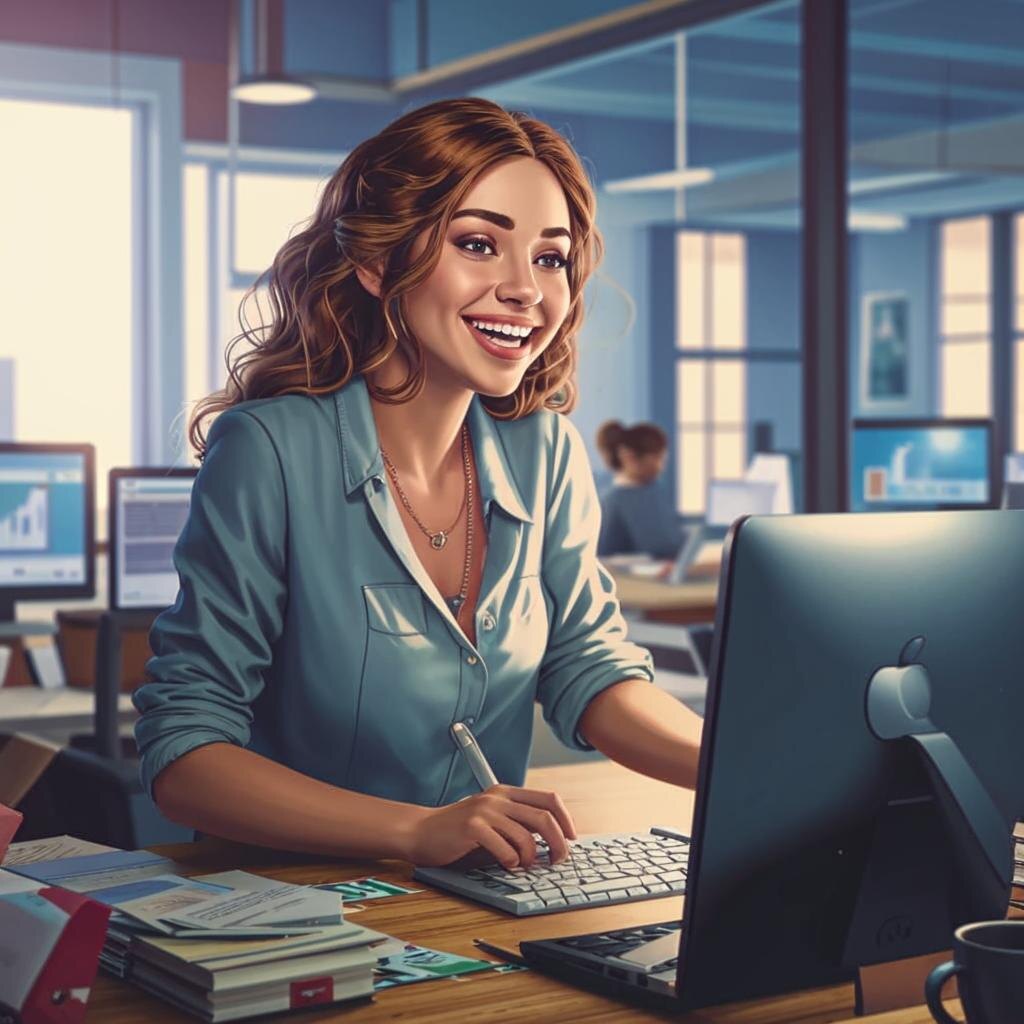 Какой-то вид у неё придурковатый, хотя я просила веселый