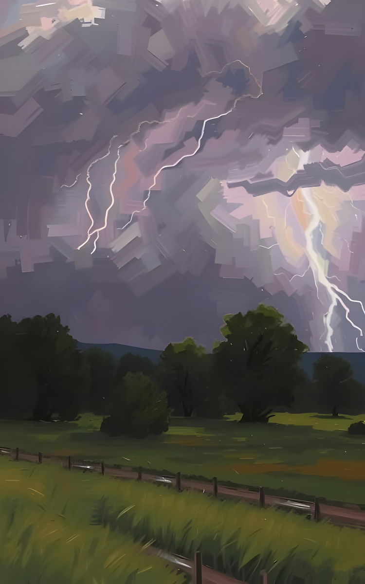 Пейзаж 12. Иллюстрация создана с помощью нейросетей Dreamshaper XL Lightning и DreamAI и программы Photoshop.