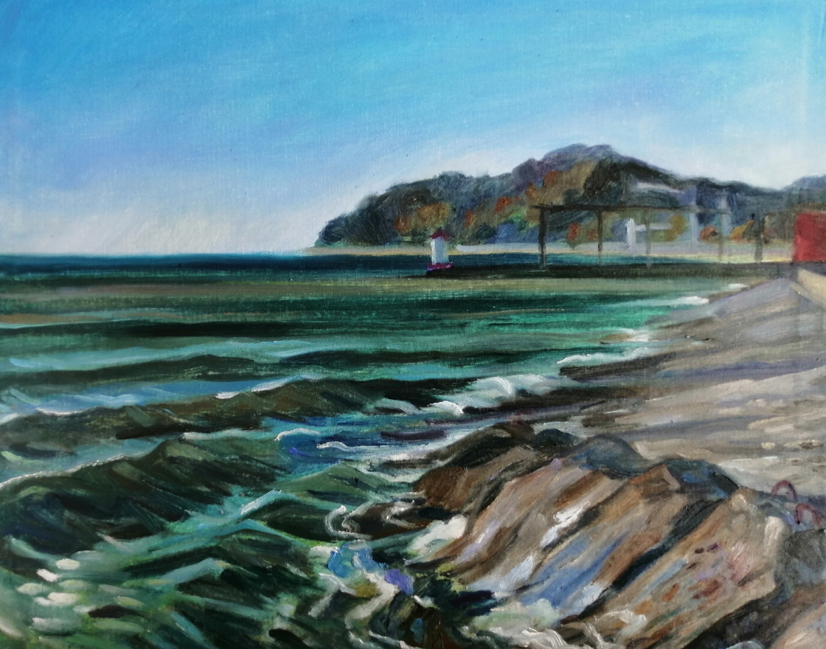 Тяглова Наталья. Ветренный день. Этюд с натуры. Холст, масло.