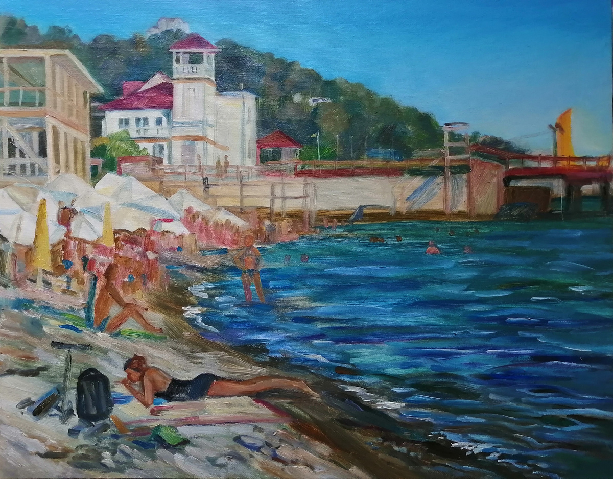 Тяглова Наталья. Бархатный сезон. Этюд с натуры. Холст, масло.