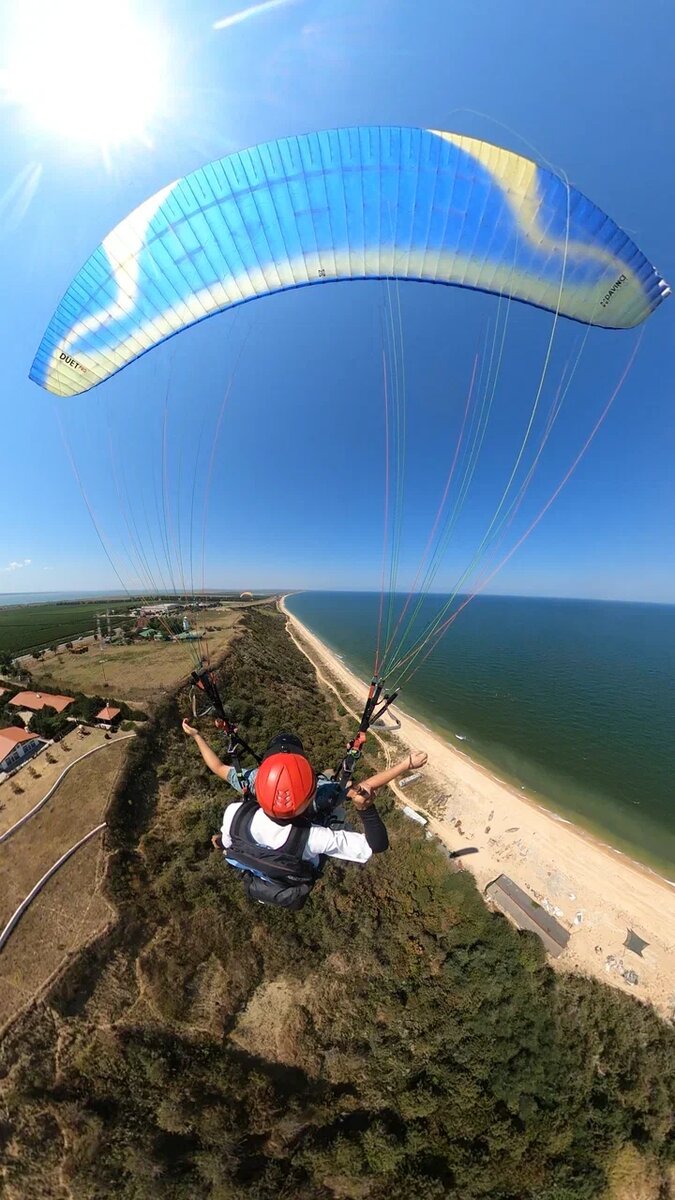 Шикарные виды с парапалана в станице Голубицкая, Пересыпь