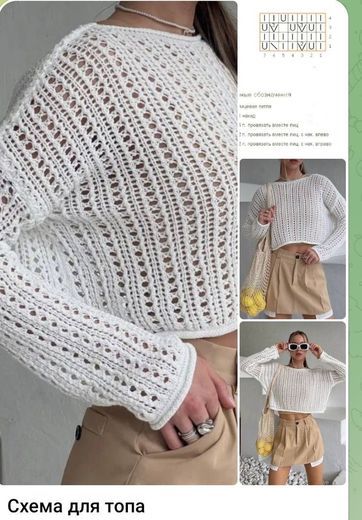 Красивый джемпер спицами...летний вариант...