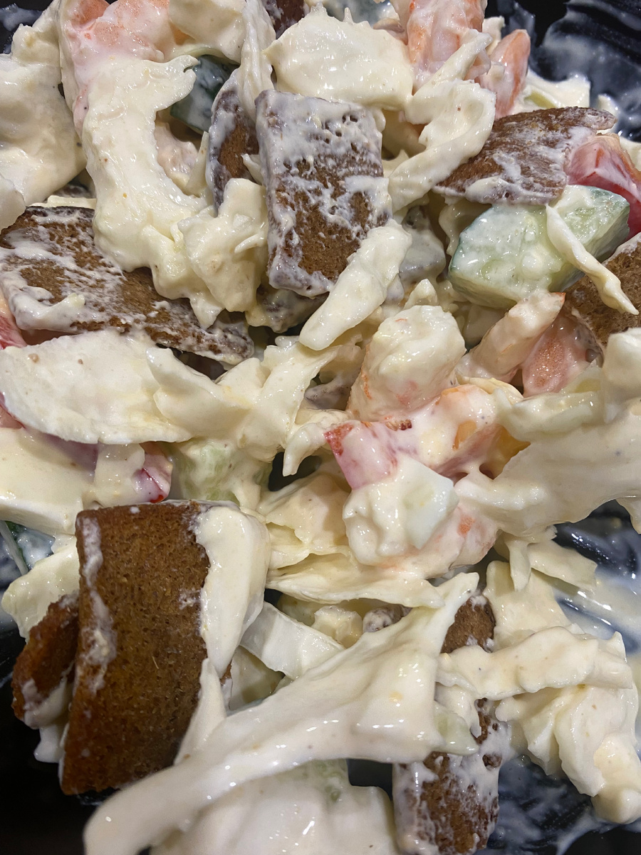 Сухарики класть до 30 грамм, перед подачей.