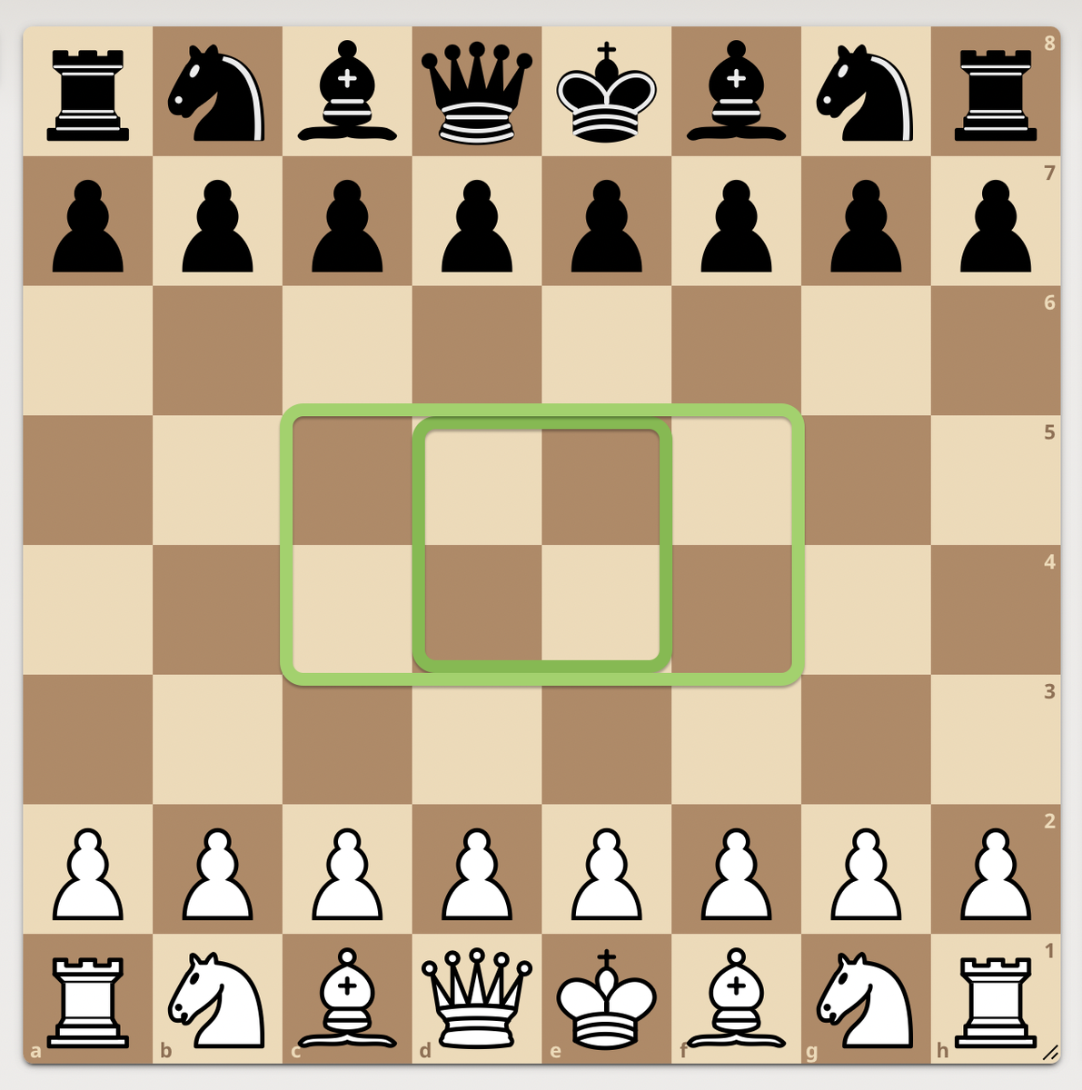 Центр шахматной доски - поля D4, D5, E4, E5. Соседние - иногда включают сюда, иногда нет.