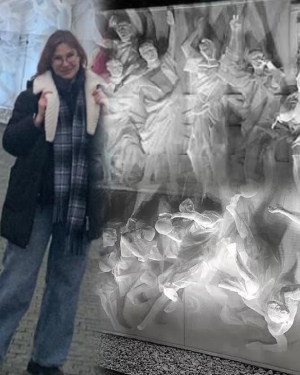 Коллаж автора. Кстати, в вечернее время фигуры, подсвеченные лампами, выглядят очень натурально. Фигуры людей выполнены очень детализированно. Талантливые мастера делали.  