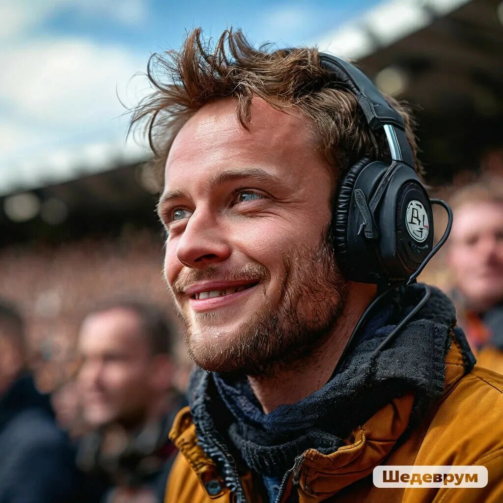 Изображение сгенерировано нейросетью "Шедеврум" по запросу "Восторженный комментатор"