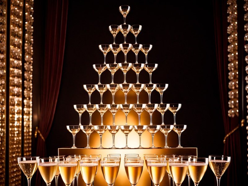 Принцип сообщающихся сосудов - роль соединений выполняет грань бокала.