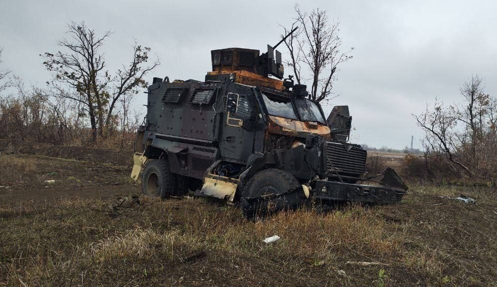 Уничтоженный в районе н.п Красногоровка Донецкой Народной Республики украинский MRAP M1224 International MaxxPro американского производства, источник – Телеграм-канал Dambiev