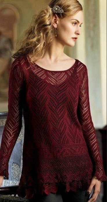 Изящные джемперы с вертикальными узорами спицами Вязание для Вас