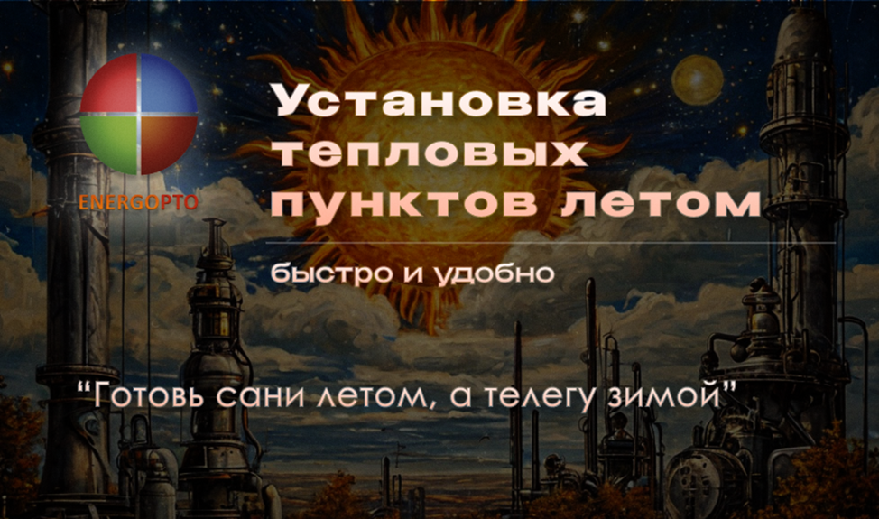 Статья от эксперта ООО ЭНЕРГОПТО Шерер И.Н. на тему: "Установка тепловых пунктов летом — быстро и удобно"