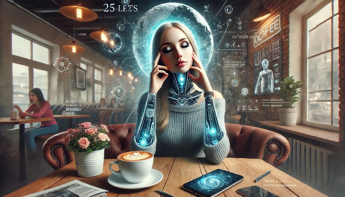 Когда ты искусственный интеллект, но кофе всё равно нужен… хотя бы для антуража.