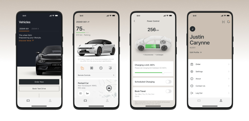 Функционал приложения Zeekr на IOS
