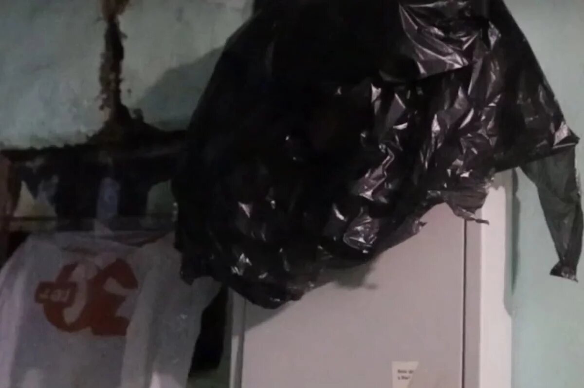    Жильцам пришлось закрыть электрощиток пакетами