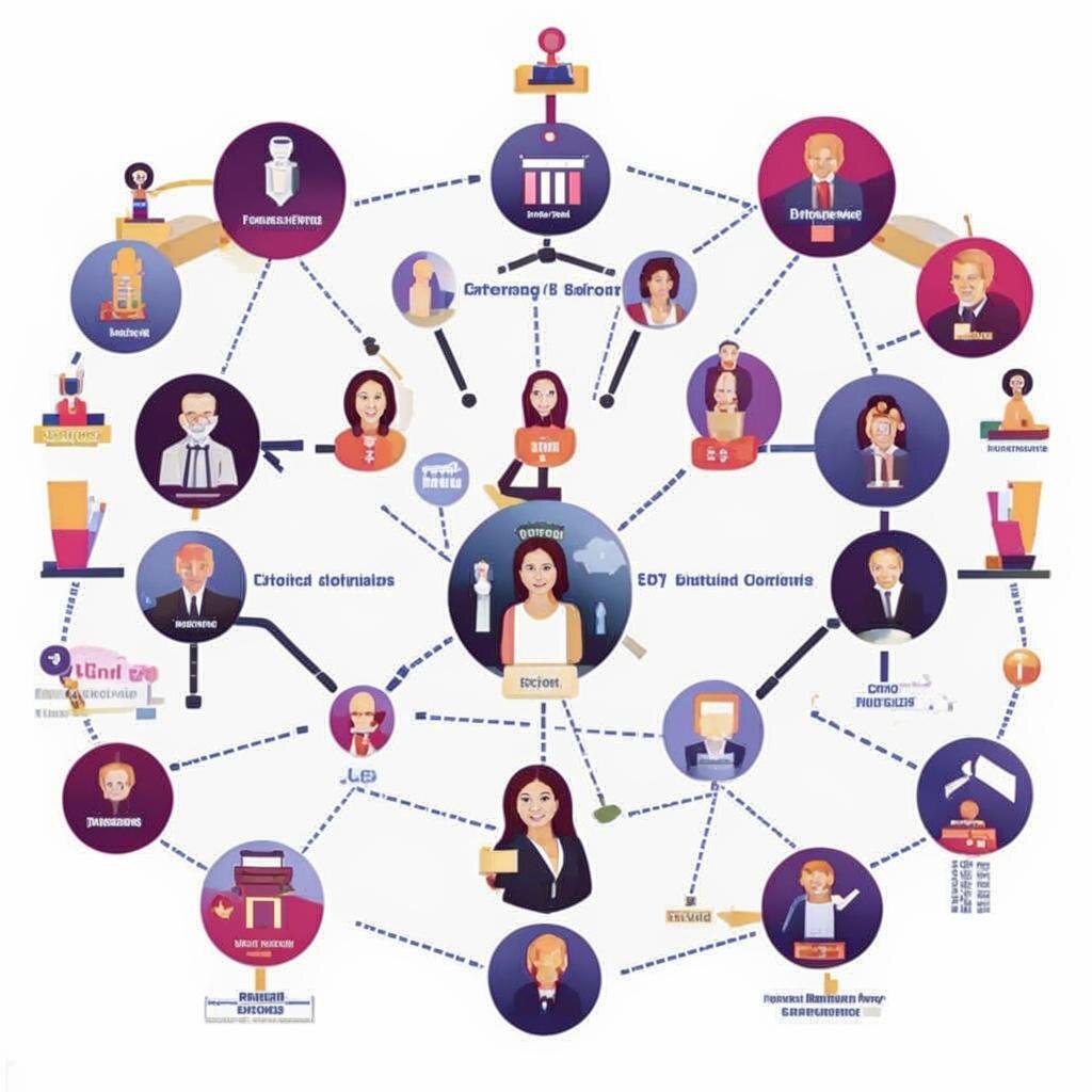 Так нейросеть Kandinsky видит принцип работы сетевого маркетинга. Какой-то бред)