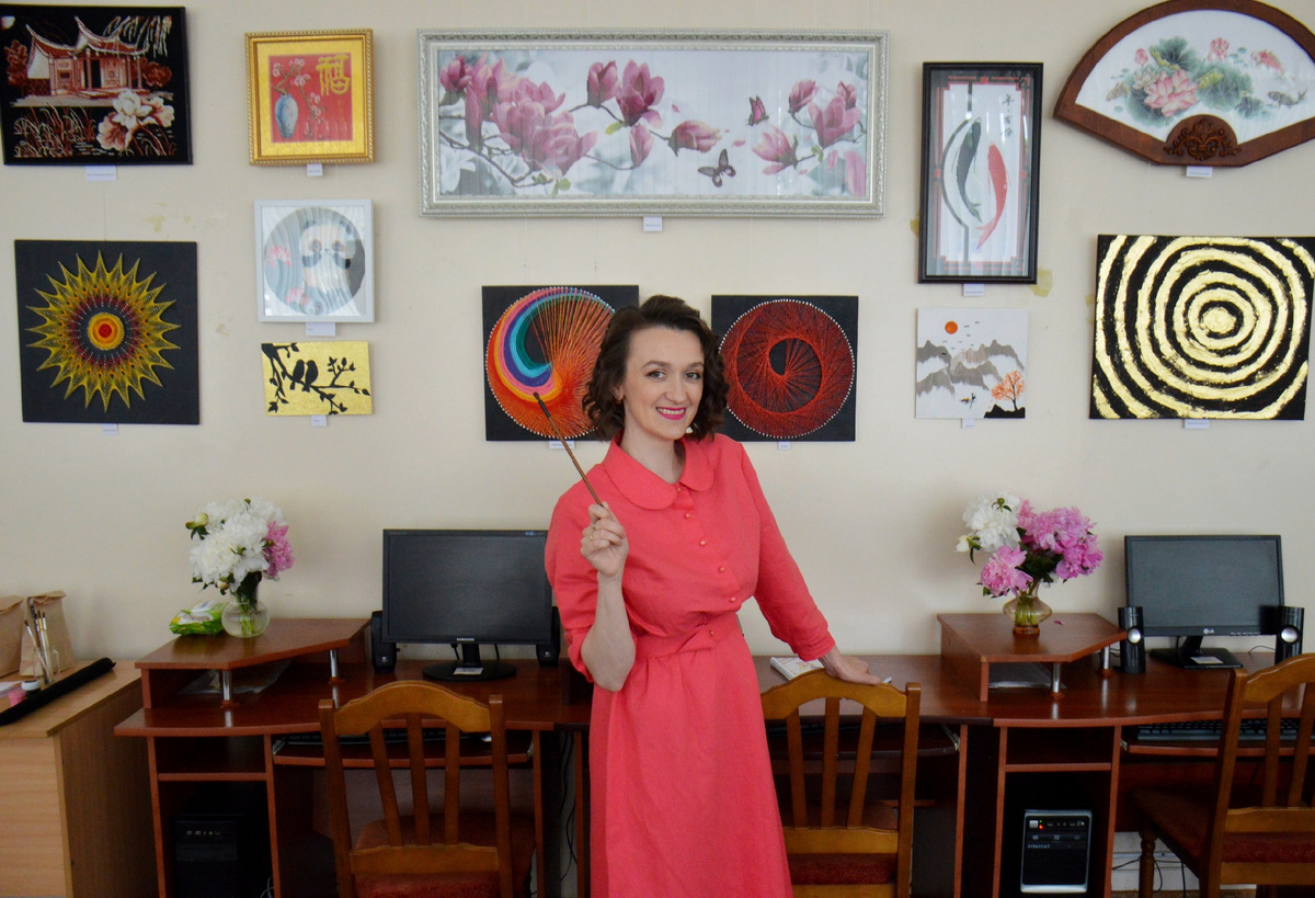 Ксения Чигладзе на открытии своей персональной творческой выставки