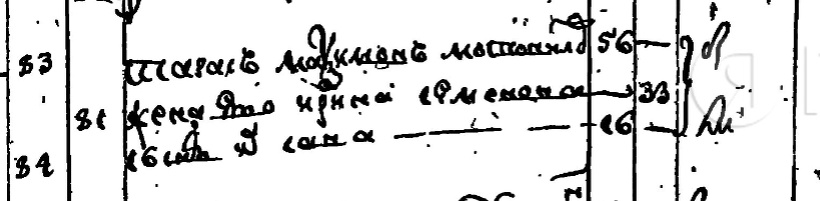 Запись из Духовной росписи г.Челябы за 1773г - Тарас Максимович Мотовилов, его жена Ирина Семеновна и сын Сава