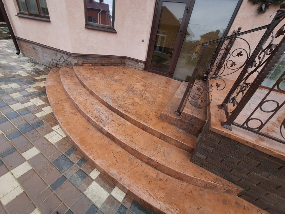 крыльцо из печатного бетона