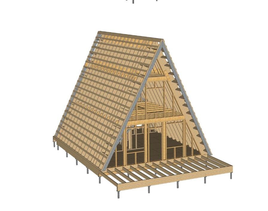 общий вид шалаша 110м2 - 4 спальни 