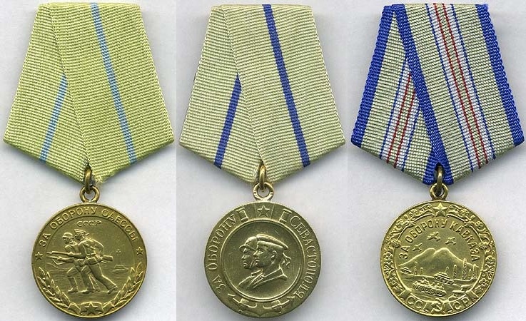 Медали за оборону Одессы Севастополя, Кавказа