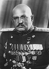 Герой Советского Союза генерал армии И.Е. Петров, командующий Приморской армией