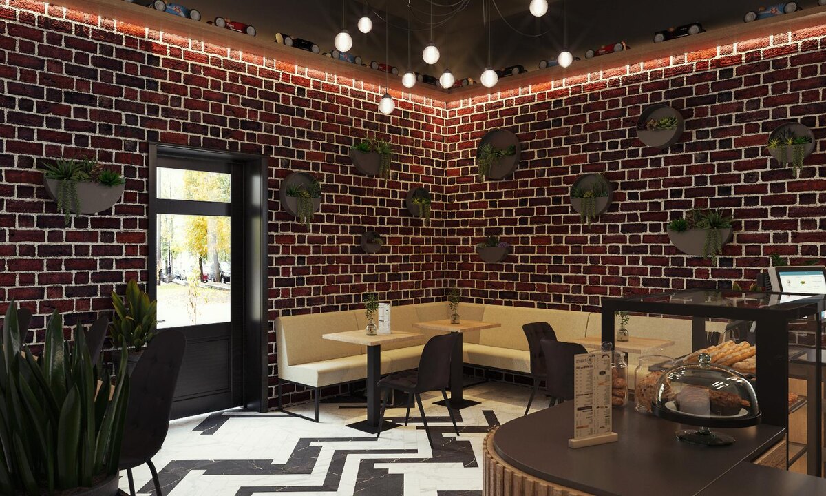 Дизайн-проект кафе при автомоечном комплексе Urban в Одинцово