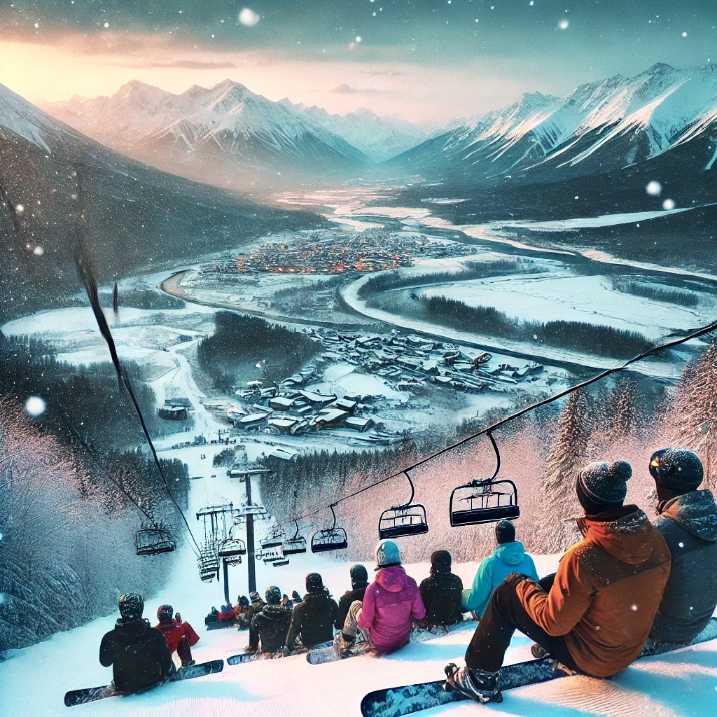 Князь Андрей только что скатился с горки, Наташа сияет, а вокруг — зимнее веселье в стиле «Отрадное Vibes». Как тебе?