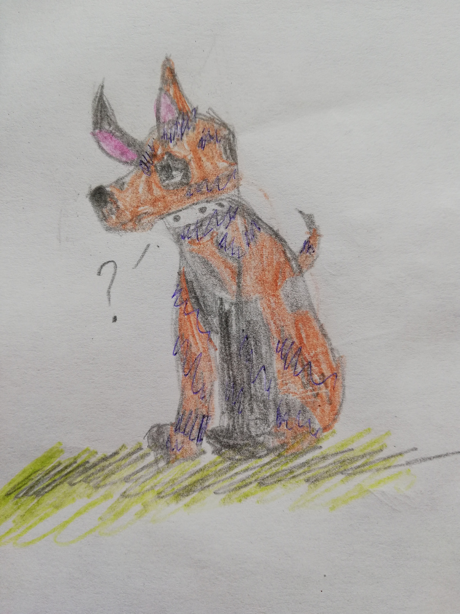 Грустный пёс (рисунок дочери автора)