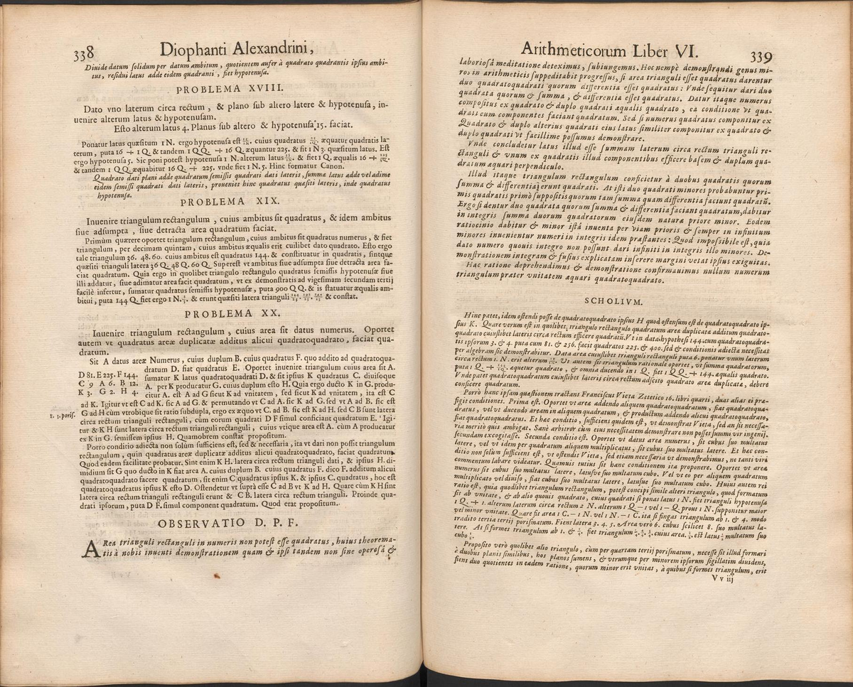 Доказательство самого Ферма для случая n=4 в 45-м комментарии к «Арифметике» Диофанта. Источник: https://ru.wikipedia.org/wiki/%D0%92%D0%B5%D0%BB%D0%B8%D0%BA%D0%B0%D1%8F_%D1%82%D0%B5%D0%BE%D1%80%D0%B5%D0%BC%D0%B0_%D0%A4%D0%B5%D1%80%D0%BC%D0%B0#/media/%D0%A4%D0%B0%D0%B9%D0%BB:Diophantus_VI_338_339.jpg