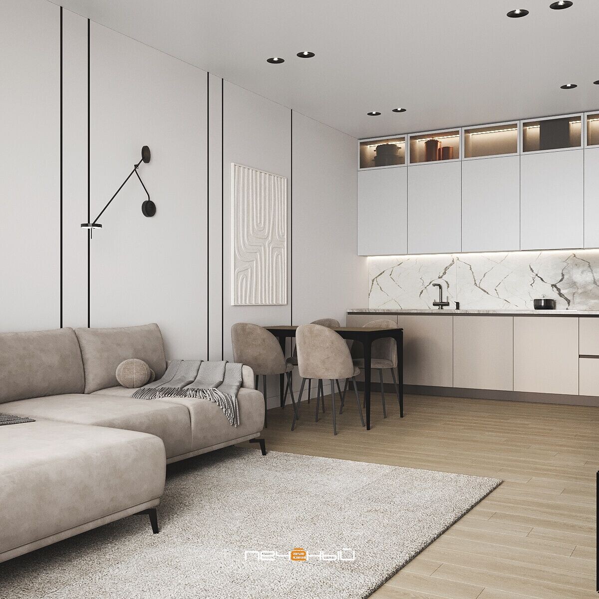 Дизайн кухни-гостиной