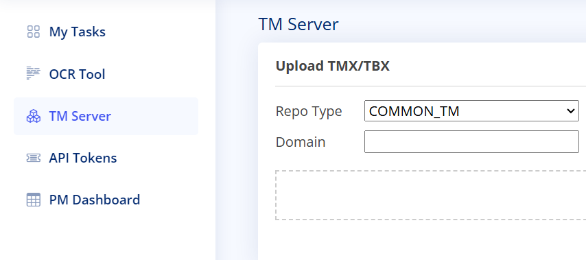Вкладка TM Server