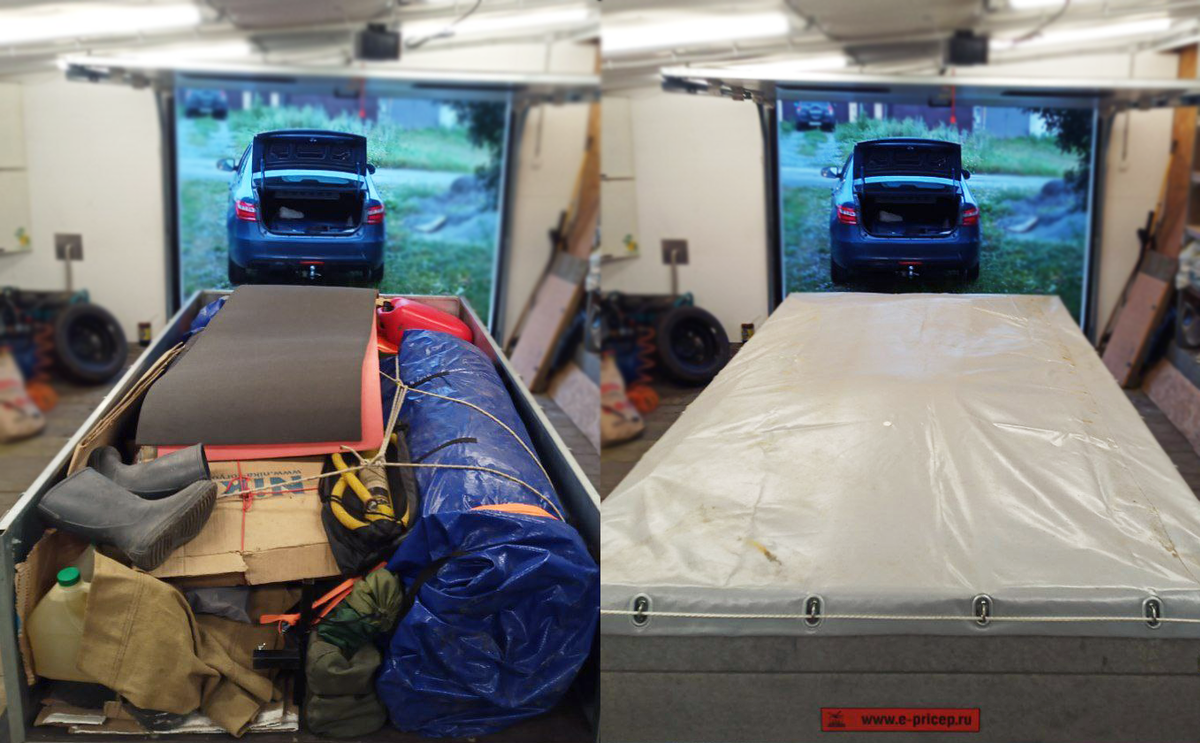 Загрузили полный прицеп вещей