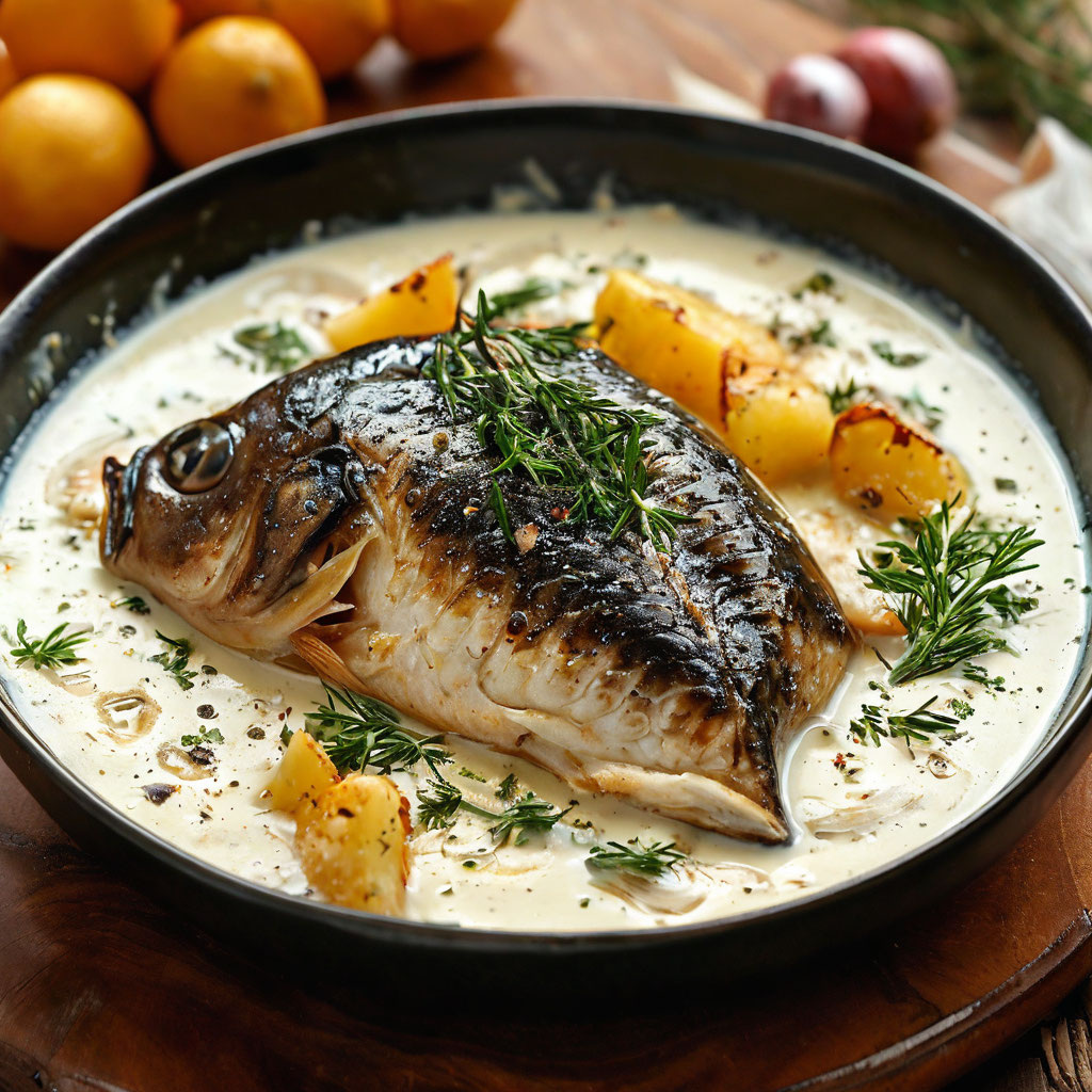 Карп в сметане 